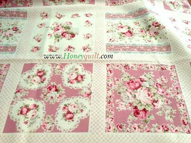 New ! ผ้า Lecien Floral Collection ผ้ากุหลาบ soft pink ( ตัดขั้นต่ำขนาด 47 x 60 c.m. )